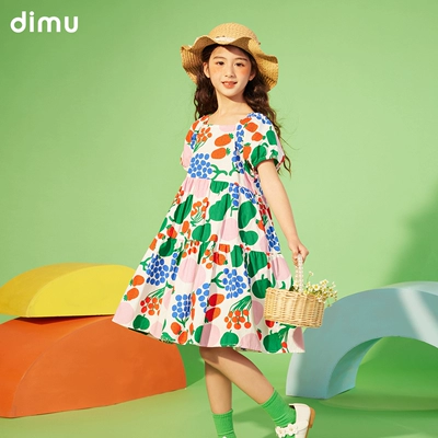 dimu 笛牧 夏季甜美时尚连衣裙（100~160cm）多款 任选3件 108元（需领券，合36