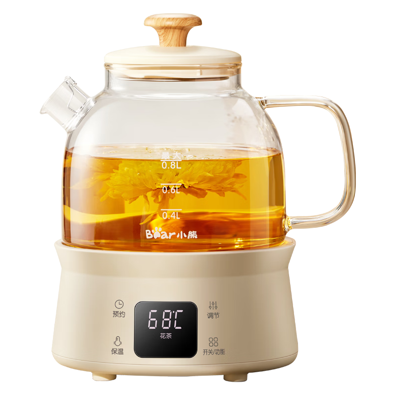 小熊 全玻璃杯体 迷你养生壶 0.8L 159.9元（需用券）