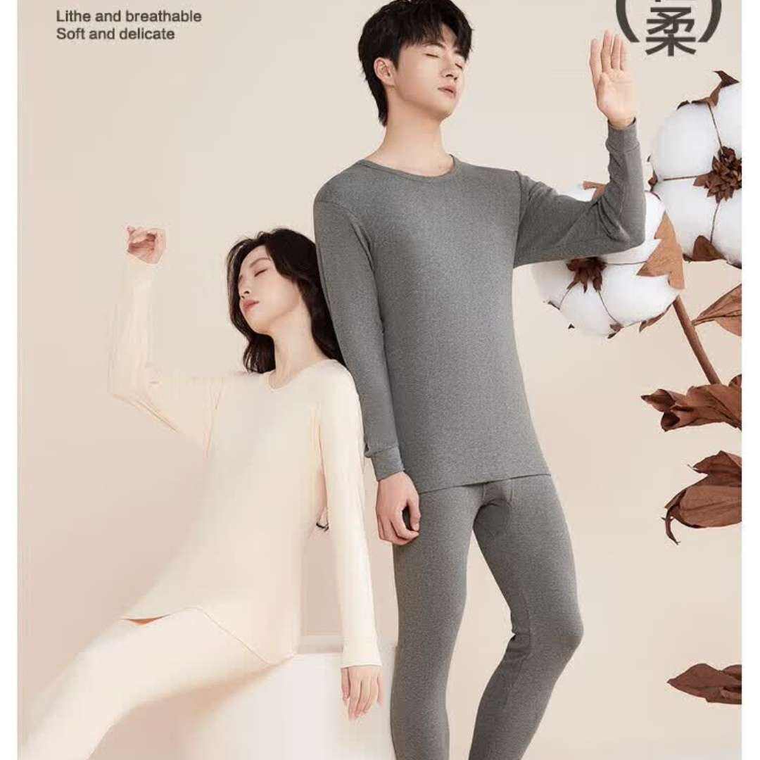 红豆 220g重磅纯棉保暖内衣套装 *2件 34.8元/件 共69.6元包邮