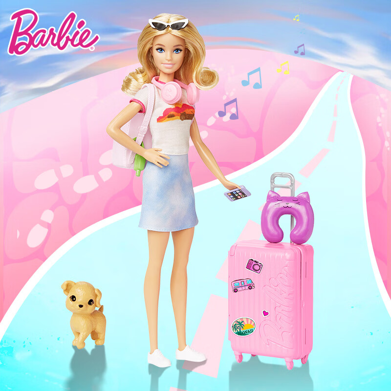 BARBIE 芭比泳装 芭比（Barbie）娃娃女孩生日礼物过家家玩具 -芭比之马里布旅行家HJY18 179元（需用券）