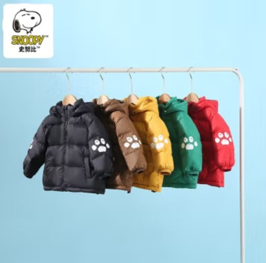 SNOOPY 儿童连帽羽绒服外套 白鸭绒加厚保暖 69.9元（需领券）