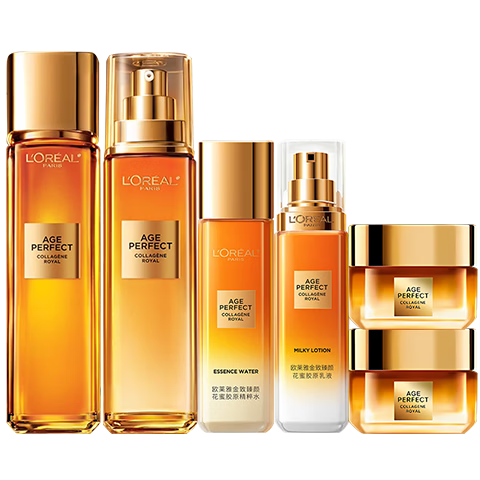 欧莱雅 抗皱金致臻颜花蜜奢养6件套礼盒 保湿补水紧致 化妆品护肤品 520礼