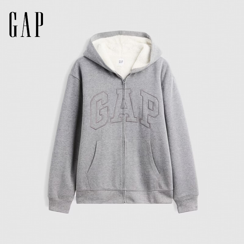 Gap 男女装秋logo刺绣仿羊羔绒宽松连帽卫衣美版 144元 - 86线报