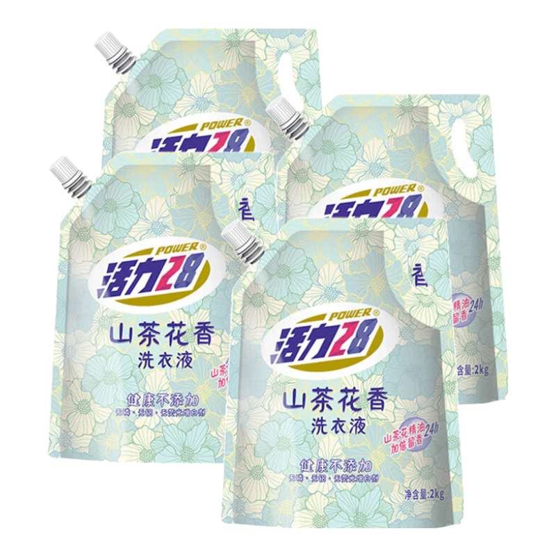 活力28 山茶花洗衣液2kg*4袋 29.92元（合7.48元/袋）