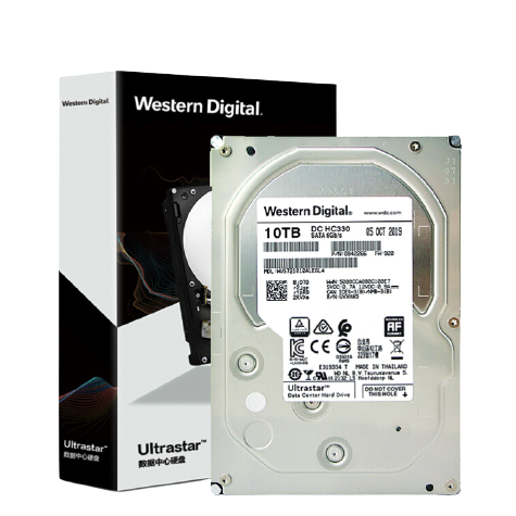 PLUS会员：西部数据 Ultrastar DC HC330 3.5英寸 SATA 企业级硬盘 10TB 1292.51元