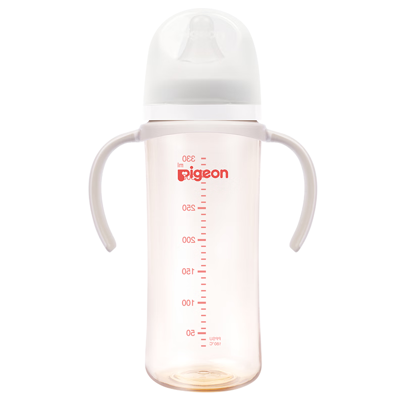 贝亲 PPSU宽口径双把手奶瓶 330ml AA271 LL号奶嘴 9个月+ 91.43元京东微信小程序
