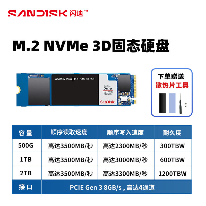 移动端：闪迪 至尊高速系列 NVMe M.2 固态硬盘（PCI-E3.0） 709元（淘金币可抵57