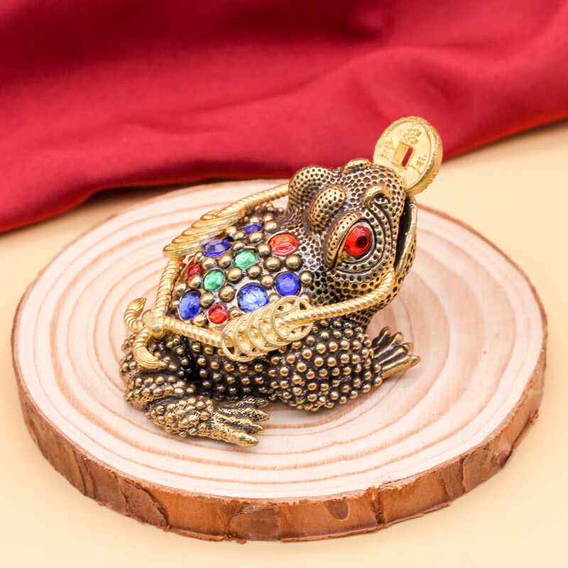 米良品 黄铜镂空镶钻三足金蟾摆件 29.9元（需用券）