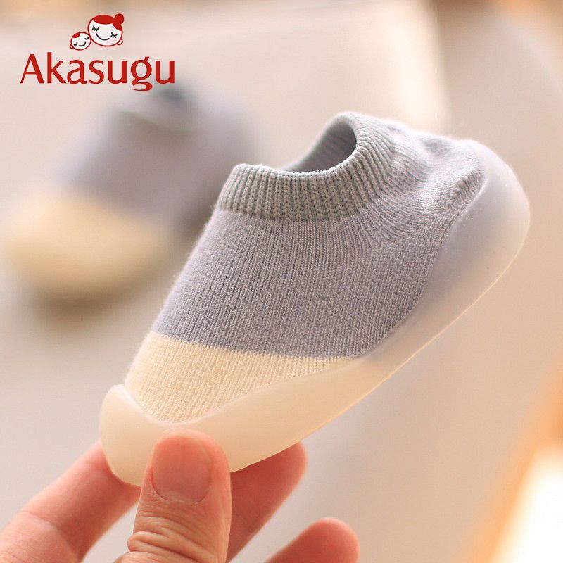 百亿补贴：Akasugu 新生 婴儿地板鞋袜夏季幼儿宝宝小童室内学步防滑厚底袜