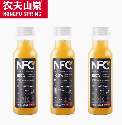 农夫山泉 100%NFC 橙汁300ml*3 ￥12.5