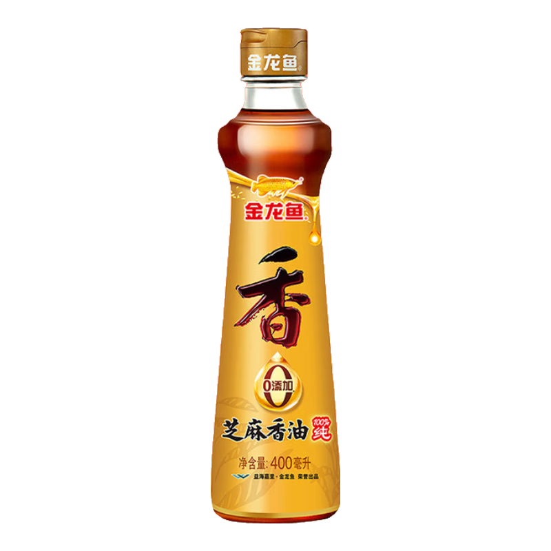 金龙鱼纯芝麻香油 400ml【一级】凉拌 调味 烹饪 火锅 调味油 玻璃瓶 40.43元