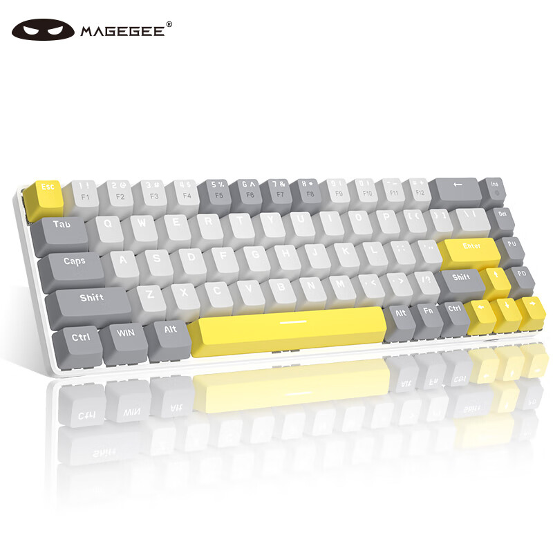 MageGee MK-BOX 68键便携迷你键盘 有线背光键盘灰白混搭 红轴 111.8元