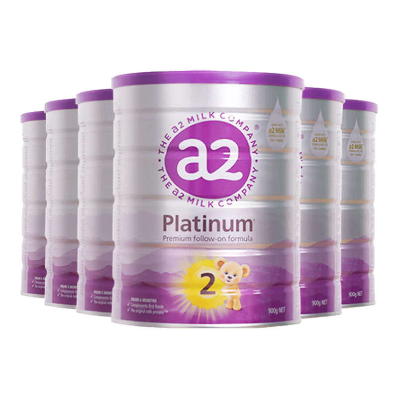 a2 新西兰紫白金版 2段 婴幼奶粉 900g 6罐 1156元