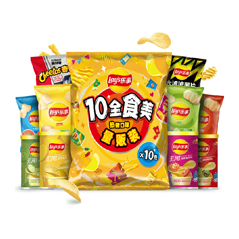 Lay's 乐事 10全食美 零食薯片大礼包 混合口味 410g ￥20.8