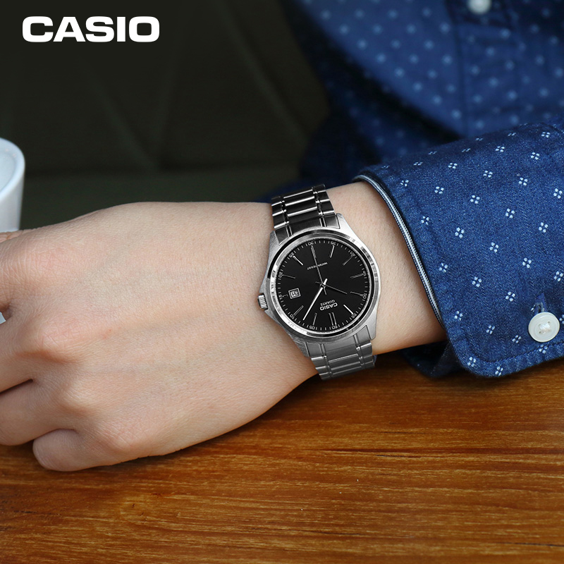 CASIO 卡西欧 手表 男黑盘钢带手表学生石英日韩MTP-1183A-1A 169.00元 包邮