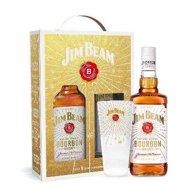 Jim Beam 金宾 波本威士忌 750ml*2瓶 嗨棒礼盒 124.44元 包邮（双重优惠）