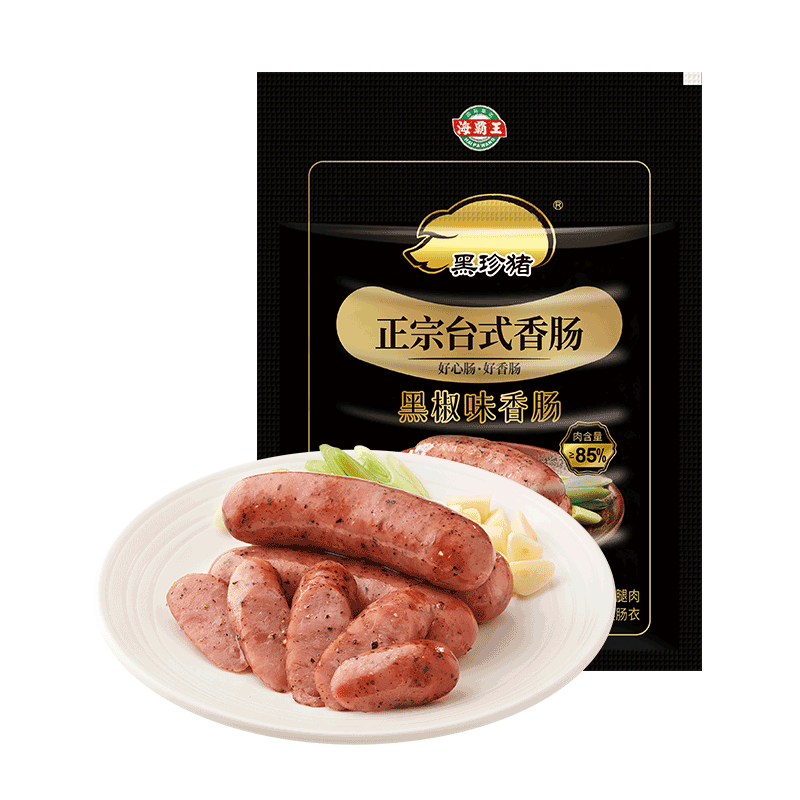 再降价：海霸王 黑珍猪台式黑椒香肠 锁鲜装 268g*7件 96.38元(需领券，合13.77
