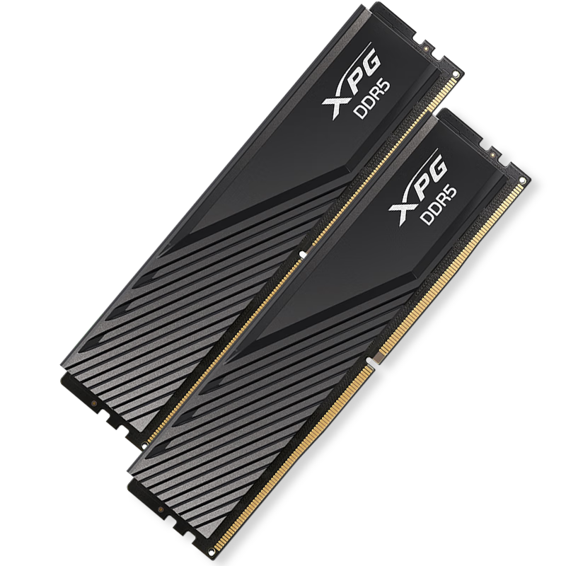 plus:威刚 32GB 16GBX2 套装 DDR5 6400 台式机内存条 海力士A-die颗粒 XPG威龙D300 黑