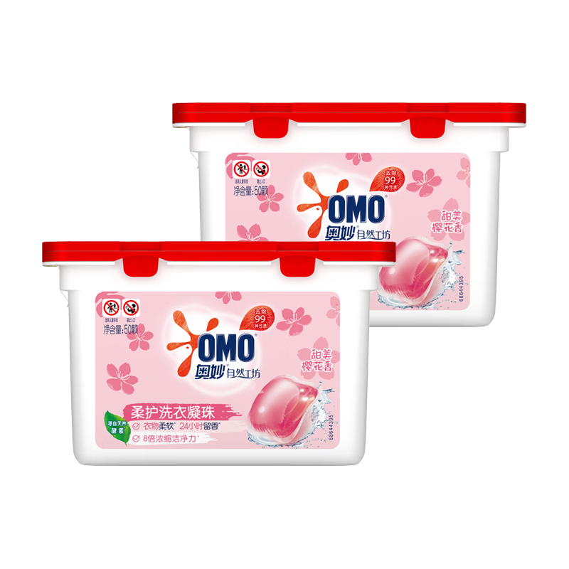 奥妙 自然工坊 柔护洗衣凝珠400克 樱花甜香 6.86元（需用券）
