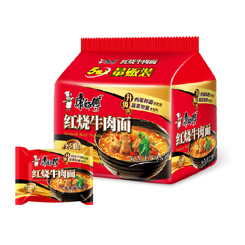 康师傅 红烧牛肉面 103g×5袋 425g ￥10.82