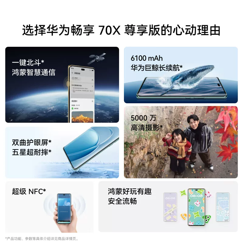 华为 畅享 70X 尊享版 麒麟8000手机 1469.65元 - 线报酷