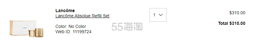 补货！【7.8折】Lancôme Absolue Jumbo 菁纯面霜60ml+替换装套装