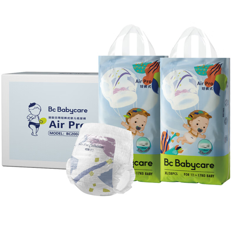 babycare Air pro婴儿拉拉裤加量箱装XL76片 219元