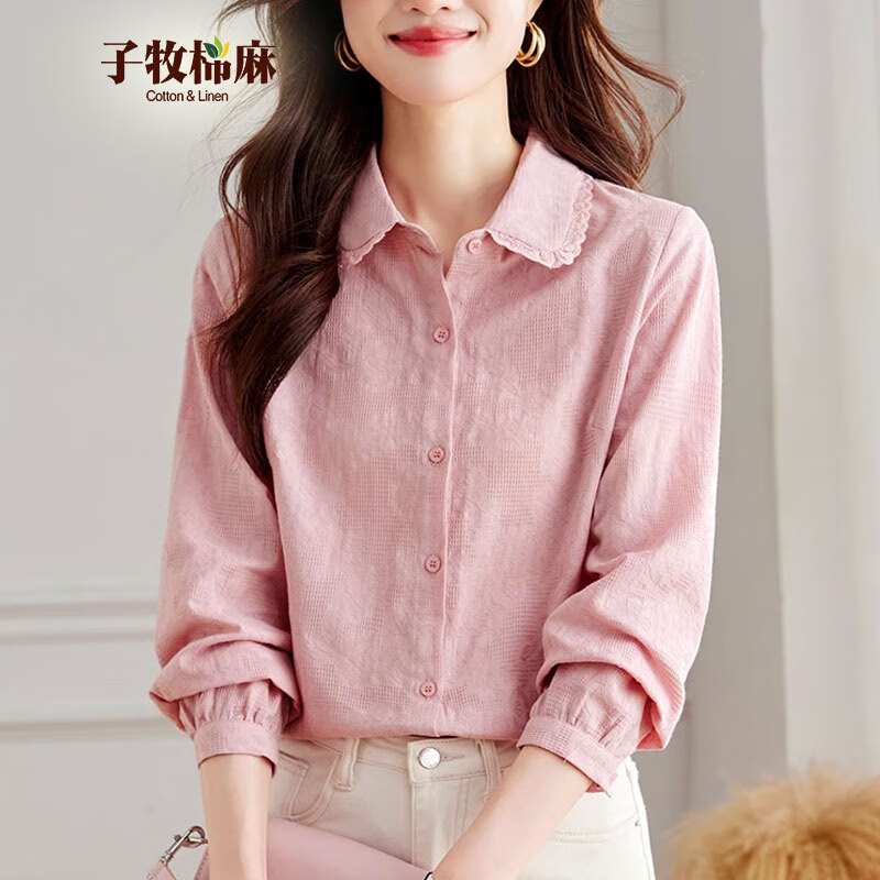 子牧棉麻 ZIMO 子牧棉麻 女时尚百搭绣花衬衫 4100 ￥59