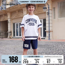 CONVERSE 匡威 儿童套装男童T恤短袖短裤2024夏季薄款中大童夏装运动2件套 149.4