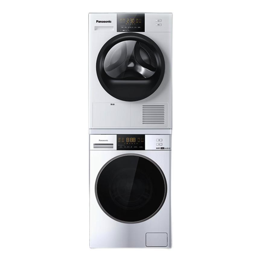 Panasonic 松下 光动银系列 XQG100-3E1AK+NH-EH31JW 热泵式洗烘套装 白色 8999元（需