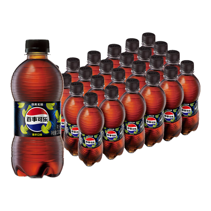 需首购、微信小程序、PLUS会员: pepsi/百事可乐 青柠味 无糖可乐 饮料 瓶装 300ml 24瓶 20.26元(需领券)