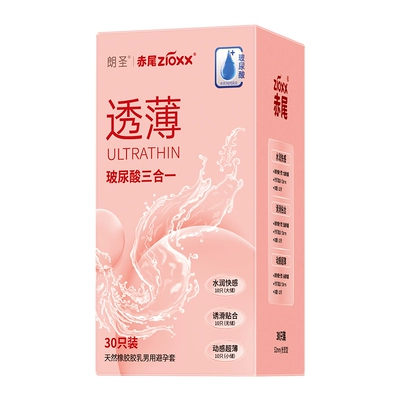 88VIP：zioxx 赤尾 玻尿酸三合一安全套 30只 18.9元（需用券）