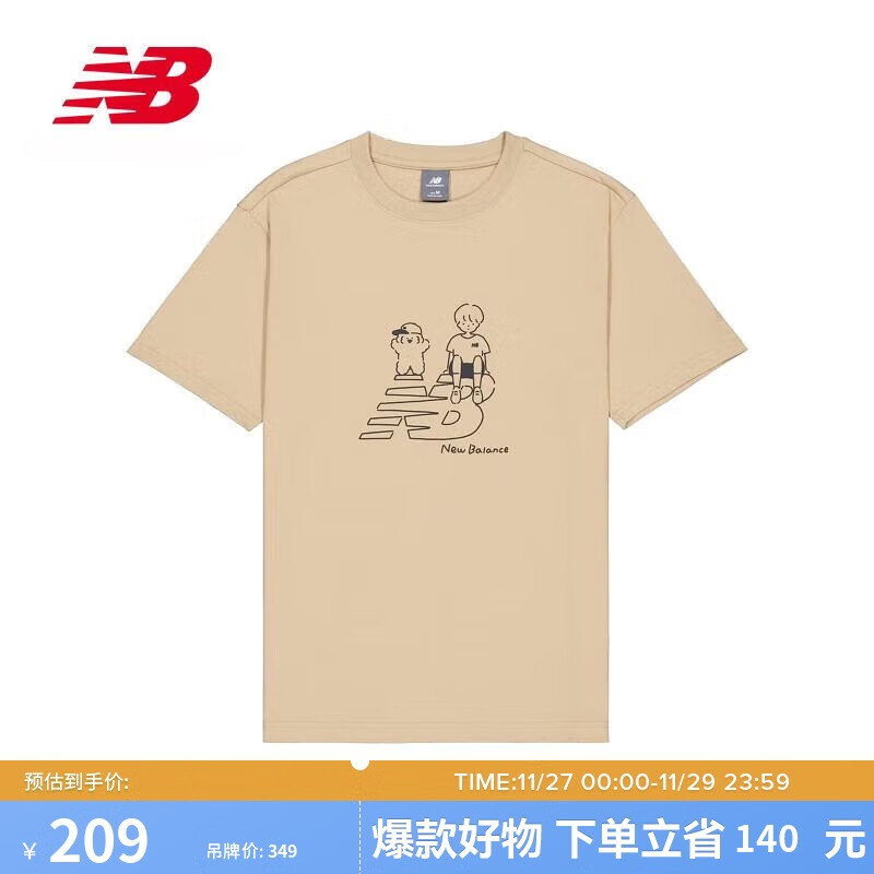 new balance T恤24年男款女款百搭休闲短袖AMT42337 INC XL 189元（需用券）