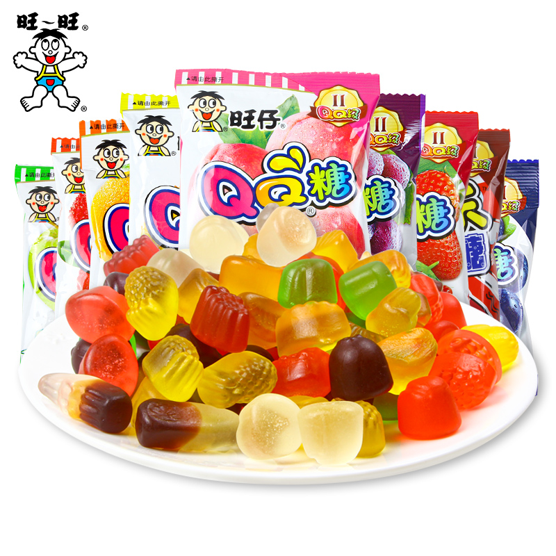 Want Want 旺旺 旺仔QQ糖20g/包袋装水果味果汁软糖儿童橡糖皮喜糖果 12.9元