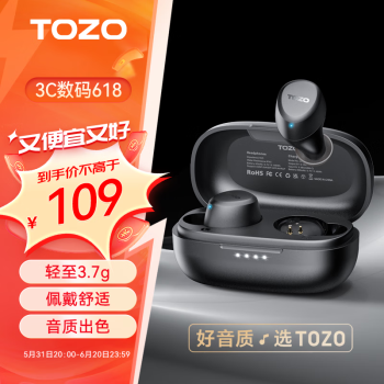 TOZO A1真无线蓝牙耳入耳式轻巧迷你 高保真立体声 蓝牙5.3 运动音乐耳机 适