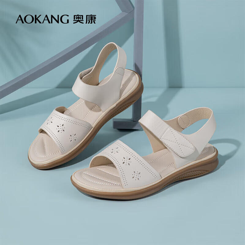 京东百亿补贴、plus会员、需首购：奥康（Aokang）妈妈鞋凉鞋夏季百搭舒适软