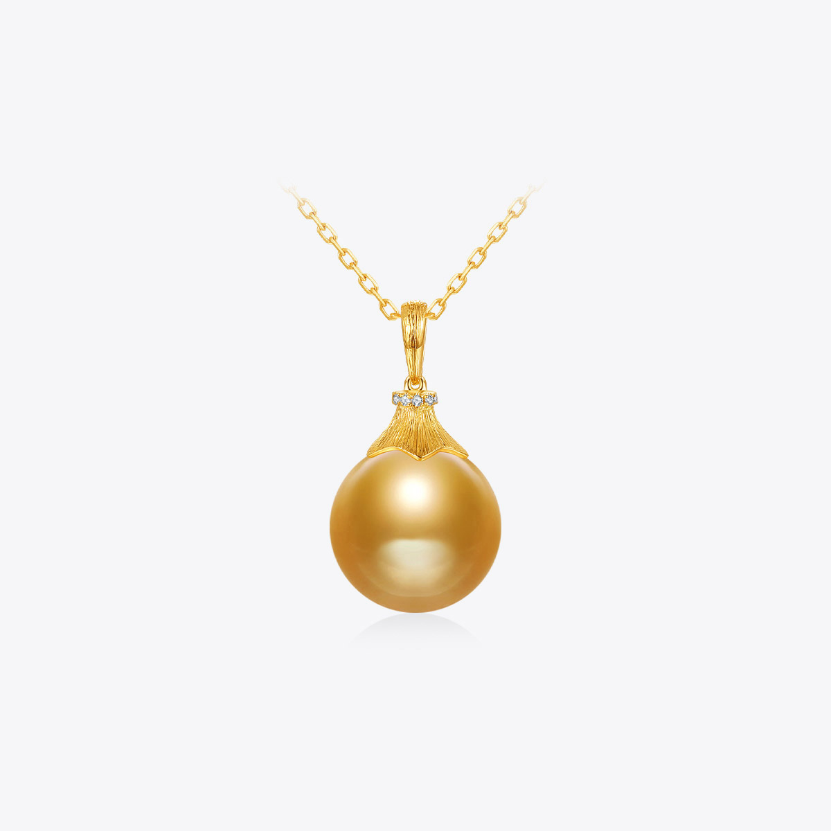 meluxe 18K金丝绸金南洋金珍珠吊坠钻石项链女单颗正品送妈妈礼物 1499元（需