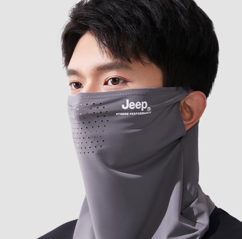 面颈一体防晒！Jeep 吉普 男士冰丝防晒面罩 三色 ￥19.9