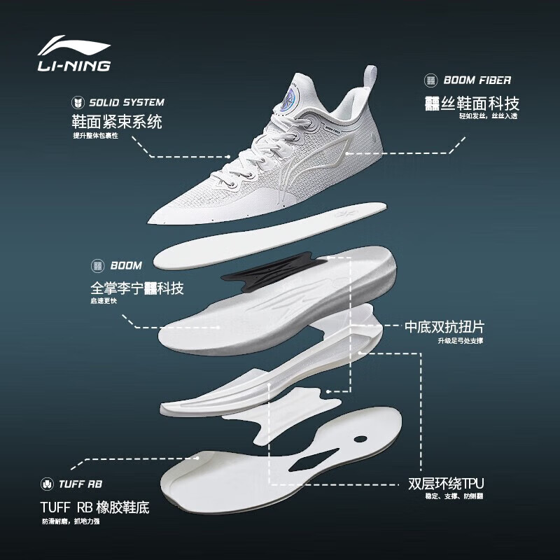 LI-NING 李宁 利刃3 V2丨篮球鞋男2023减震耐磨实战鞋ABAT057 水蓝色-2 42 328元（需