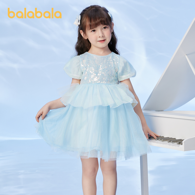 88VIP：巴拉巴拉 儿童连衣裙甜美夏装气质公主裙女童可爱童装洋气表演服装 