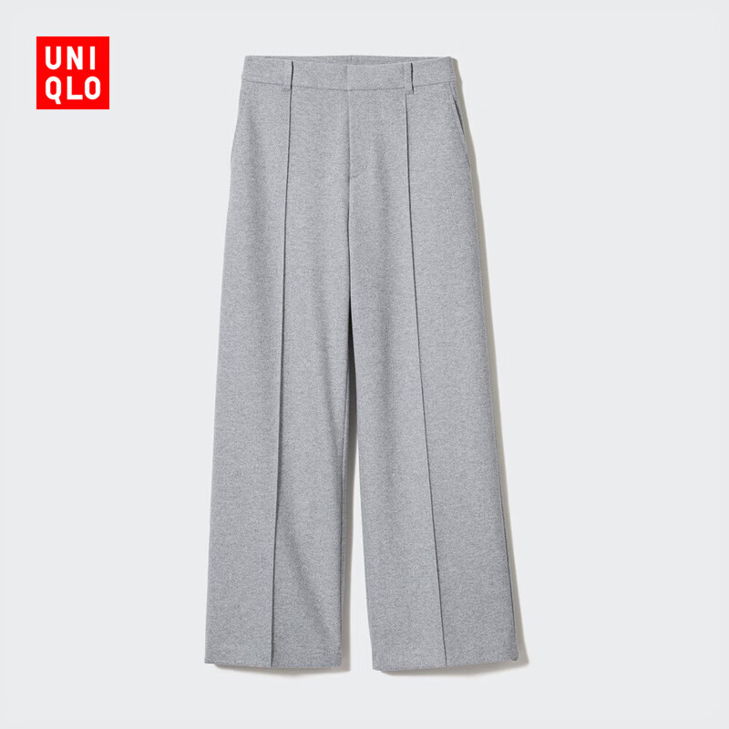 UNIQLO 优衣库 女装绒面针织宽腿裤/阔腿裤470731 04 64.35元