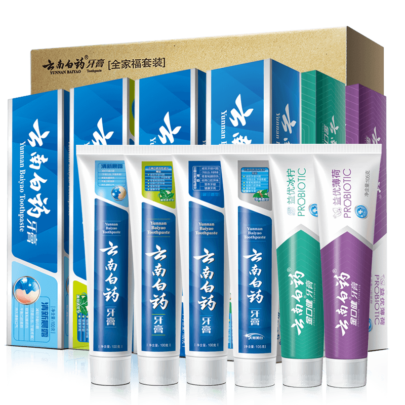 云南白药 牙膏 全家福套装6支装共615克 67.38元（需用券）