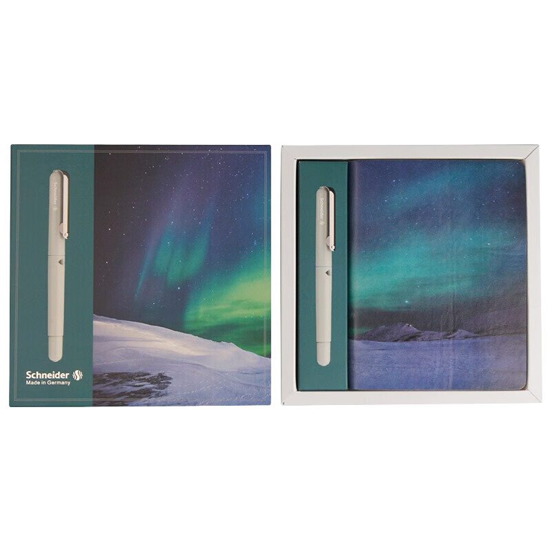 施耐德 学生送礼 德国进口施耐德BK400 笔本礼盒套装 马卡龙钢笔F尖+极光笔