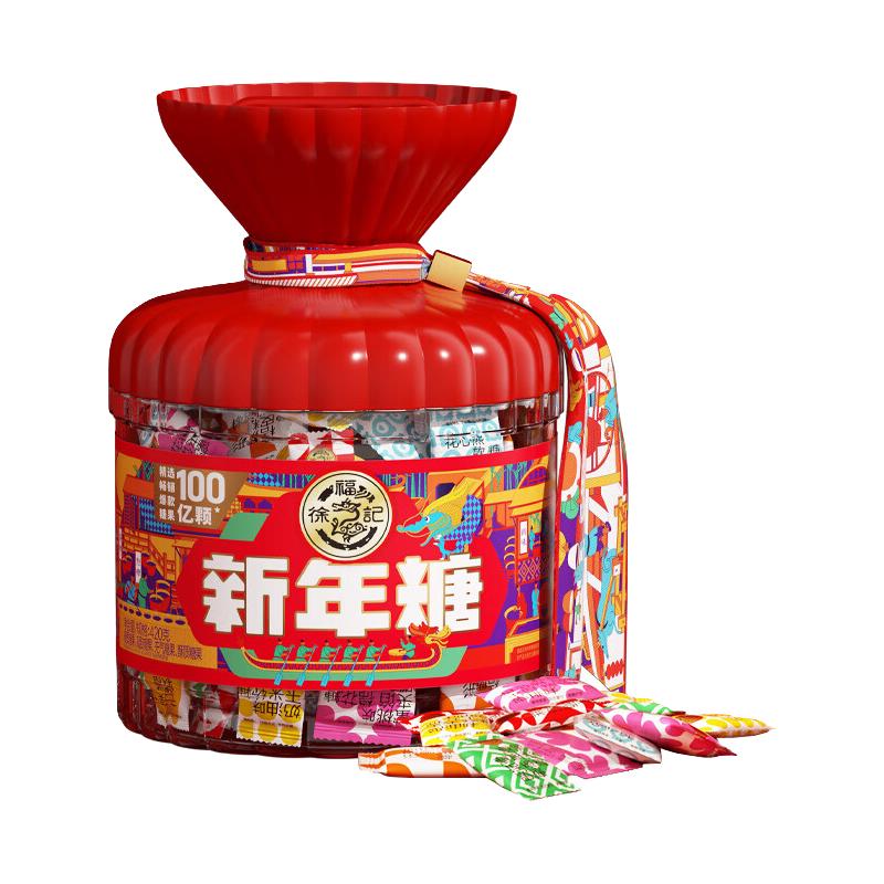 PLUS会员：徐福记 混合口味糖果 新年糖桶420g 17.47元