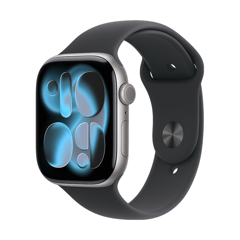 Apple Watch Series 11 智能手表 GPS+蜂窝版 42mm 亮黑色铝金属表壳 黑色运动型表带