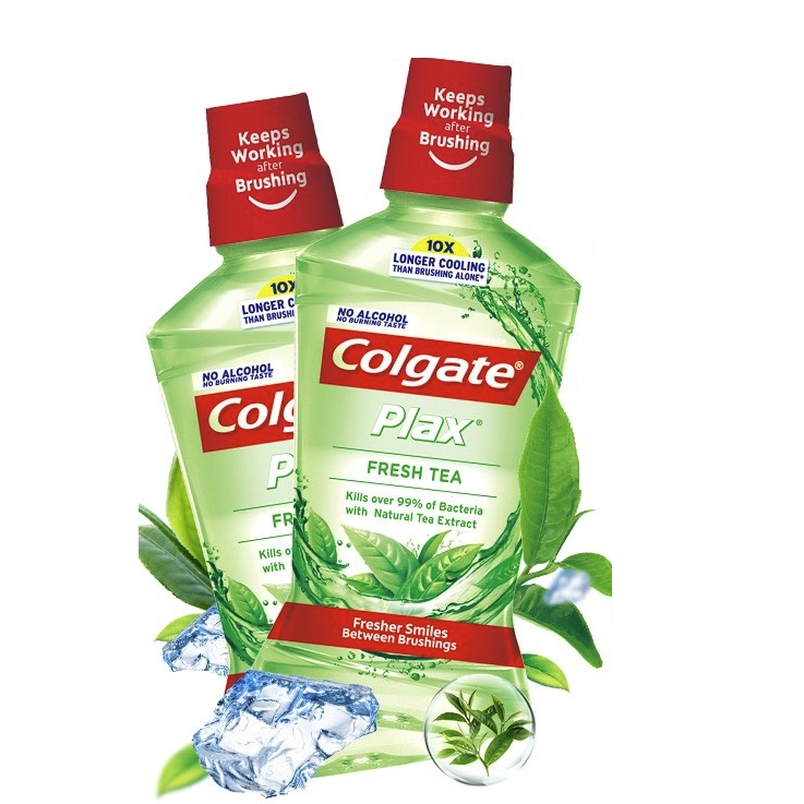 Colgate 高露洁 贝齿漱口水 清新茶健 500ml*2 1.5元（需买10件，共5.2元，双重优