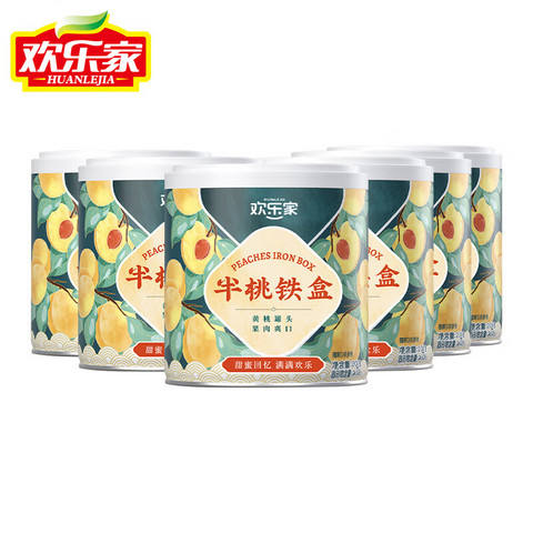 HUANLEJIA 欢乐家 新鲜黄桃罐头 200g*6罐 14.9元包邮