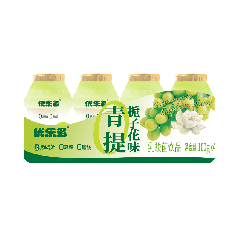 优乐多 Yakult 优乐多 乳酸菌饮品青提栀子花味100ml*4瓶 ￥12.9