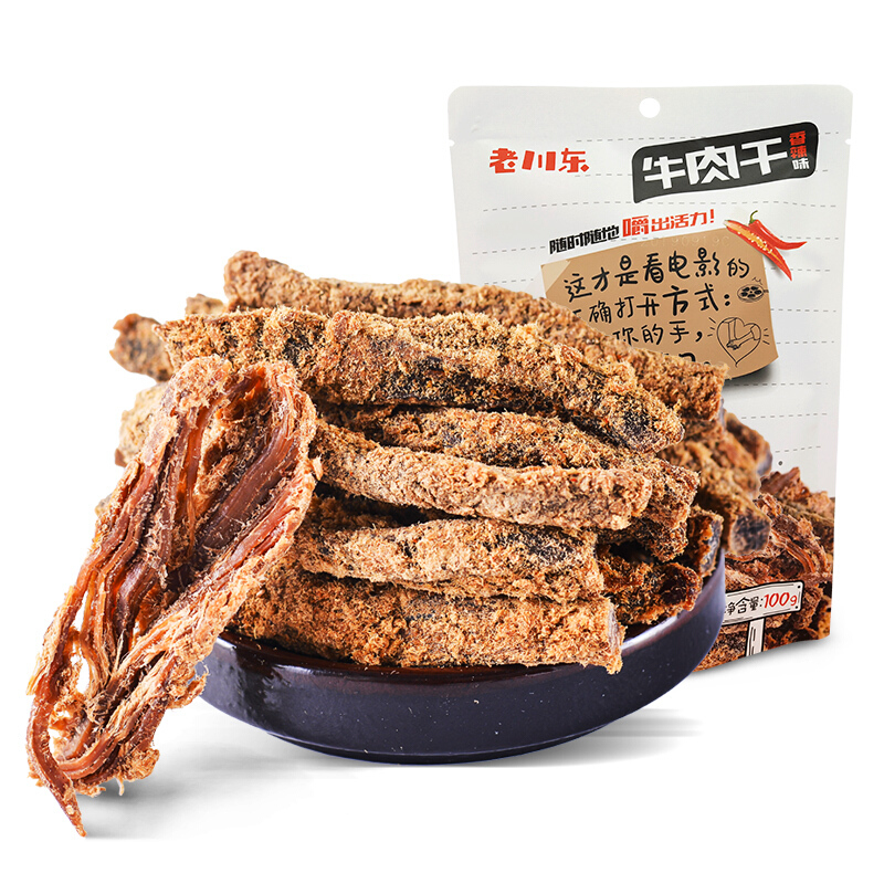 老川东 牛肉干 香辣味 100g 17.1元（需买2件，需用券）