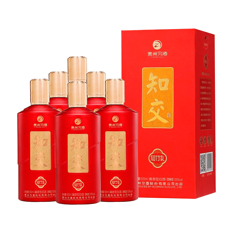 淘金币可用、88VIP：习酒 XIJIU 贵州习酒 知交白酒知行礼500ml*6瓶 674.4元